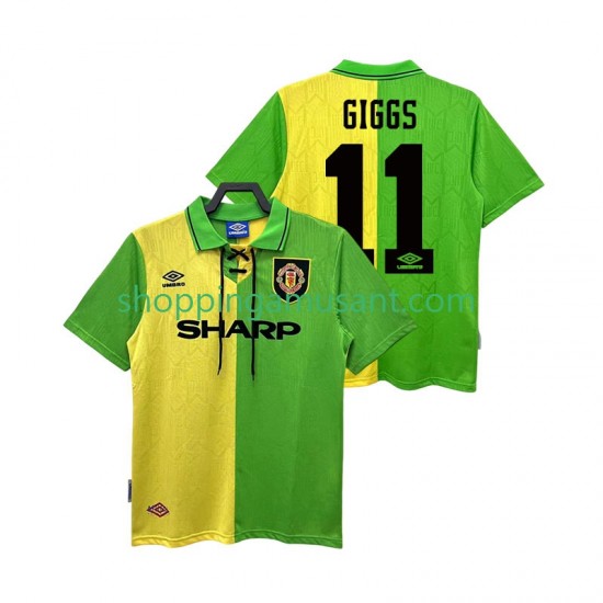 Maillot de Foot Manchester United GIGGS 11 1992 Rétro Homme Extérieur 1994 Manche Courte