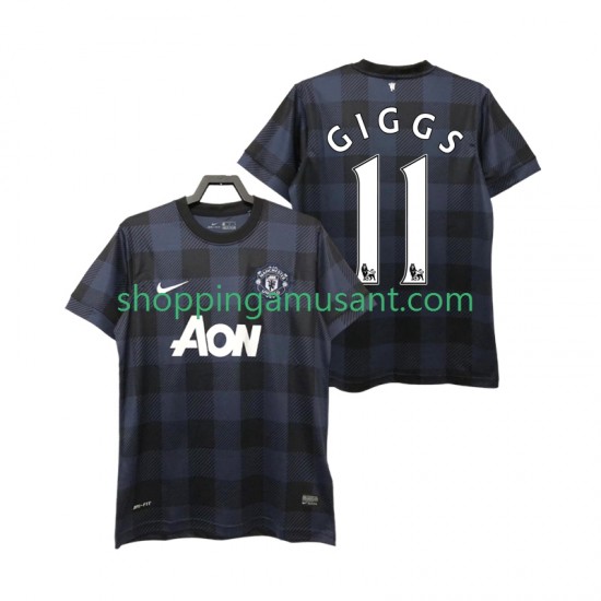 Maillot de Foot Manchester United GIGGS 11 2013 2014 Rétro Homme Extérieur Manche Courte