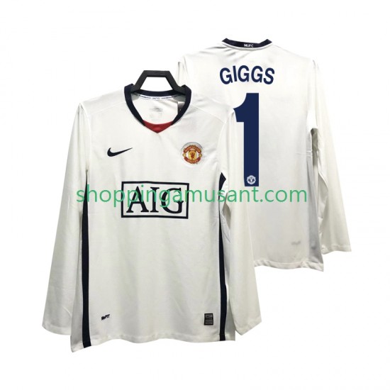 Maillot de Foot Manchester United GIGGS 11 Premier League 2009 Rétro Homme Extérieur 2008 Manche Longue