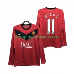 Maillot de Foot Manchester United GIGGS 11 2009 Rétro Homme Domicile 2010 Manche Longue