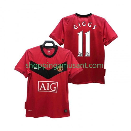 Maillot de Foot Manchester United GIGGS 11 2009 Rétro Homme Domicile 2010 Manche Courte
