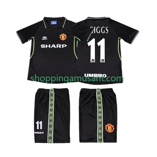 Maillot de Foot Manchester United GIGGS 11 Rétro Enfant Neutre 1999 1998 Manche Courte