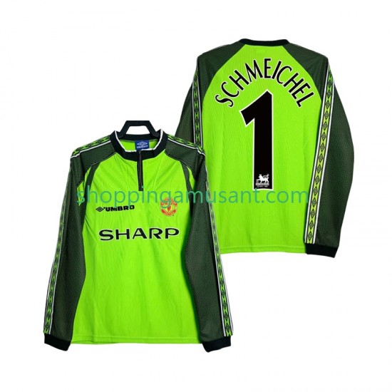 Maillot de Foot Manchester United SCHMEICHEL 1 2000 Gardien Rétro Homme Domicile 1998 Manche Longue
