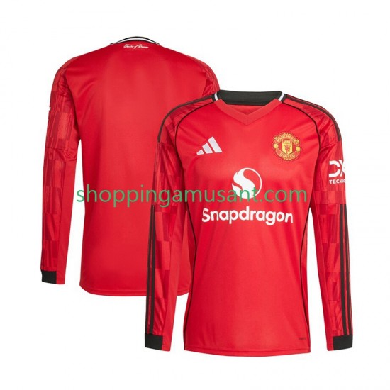 Maillot de Foot Manchester United Homme Domicile 2025-2026 Manche Longue