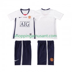 Maillot de Foot Manchester United Champions League 2009 Rétro Enfant Extérieur 2008 Manche Courte