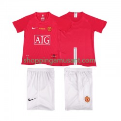 Maillot de Foot Manchester United Champions League 2007 Rétro Enfant Domicile 2008 Manche Courte