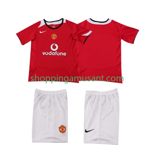 Maillot de Foot Manchester United 2005 Rétro Enfant Domicile 2006 Manche Courte