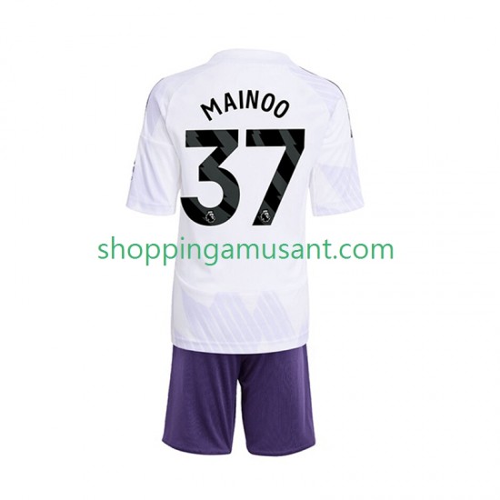 Maillot de Foot Manchester United Kobbie Mainoo 37 Enfant Extérieur 2025-2026 Manche Courte