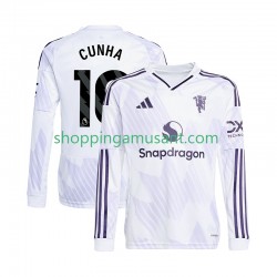Maillot de Foot Manchester United Matheus Cunha 10 Homme Extérieur 2025-2026 Manche Longue