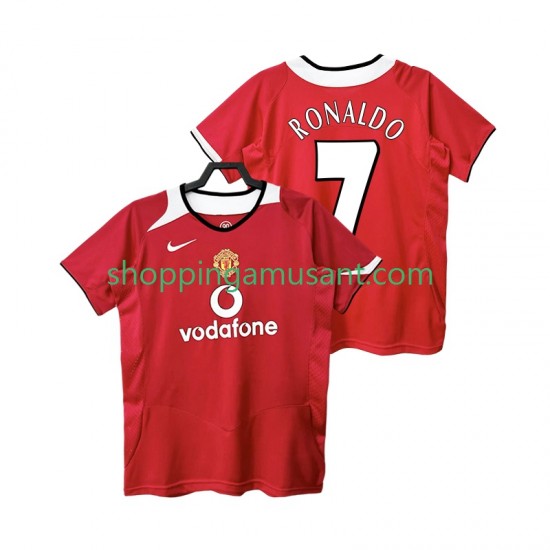 Maillot de Foot Manchester United RONALDO 7 2005 Rétro Homme Domicile 2006 Manche Courte
