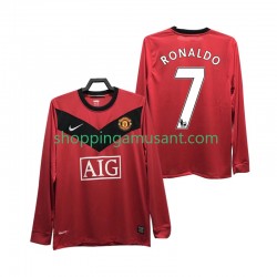Maillot de Foot Manchester United RONALDO 7 2009 Rétro Homme Domicile 2010 Manche Longue