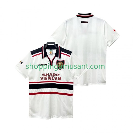 Maillot de Foot Manchester United Rétro Homme Extérieur 1999 1998 Manche Courte