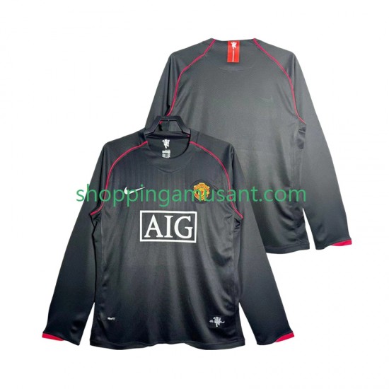 Maillot de Foot Manchester United 2007 Rétro Homme Extérieur 2008 Manche Longue