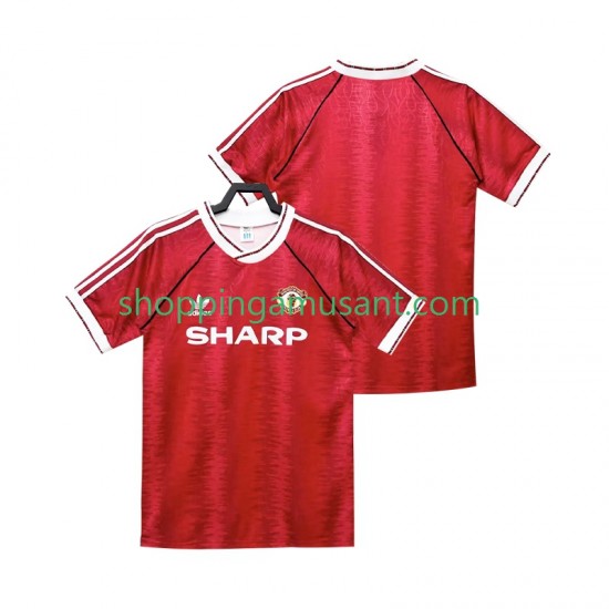 Maillot de Foot Manchester United 1990 1992 Rétro Homme Domicile Manche Courte