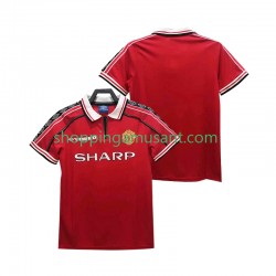 Maillot de Foot Manchester United Rétro Homme Domicile 1999 1998 Manche Courte