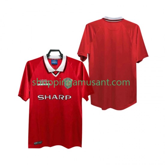 Maillot de Foot Manchester United 2000 Rétro Homme Domicile 1999 Manche Courte