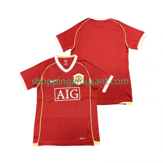 Maillot de Foot Manchester United 2007 Rétro Homme Domicile 2006 Manche Courte