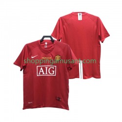 Maillot de Foot Manchester United 2007 Rétro Homme Domicile 2008 Manche Courte