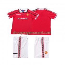 Maillot de Foot Manchester United Rétro Enfant Domicile 1999 1998 Manche Courte