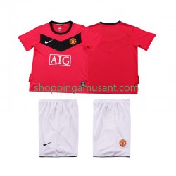Maillot de Foot Manchester United 2009 Rétro Enfant Domicile 2010 Manche Courte