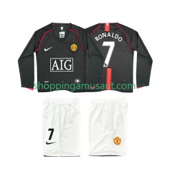 Maillot de Foot Manchester United Ronaldo 7 2007 Rétro Enfant Extérieur 2008 Manche Longue