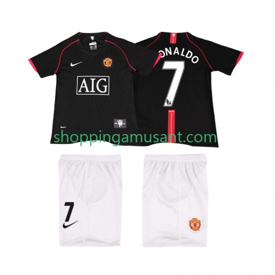 Maillot de Foot Manchester United Ronaldo 7 2007 Rétro Enfant Extérieur 2008 Manche Courte