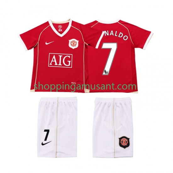 Maillot de Foot Manchester United Ronaldo 7 2007 Rétro Enfant Domicile 2006 Manche Courte