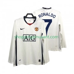 Maillot de Foot Manchester United Ronaldo 7 Premier League 2009 Rétro Homme Extérieur 2008 Manche Longue