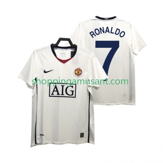 Maillot de Foot Manchester United Ronaldo 7 Premier League 2009 Rétro Homme Extérieur 2008 Manche Courte