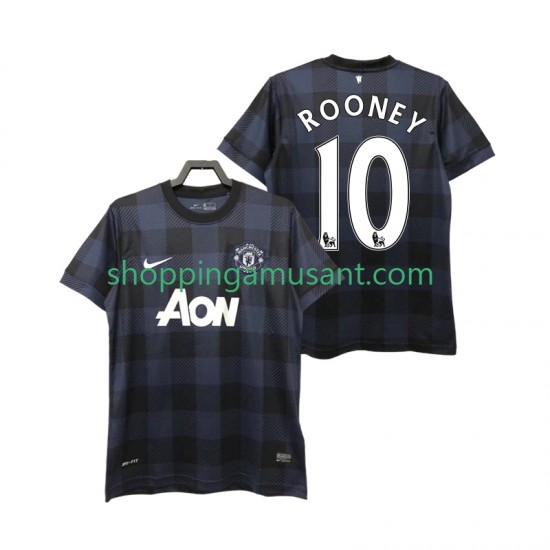 Maillot de Foot Manchester United Rooney 10 2013 2014 Rétro Homme Extérieur Manche Courte