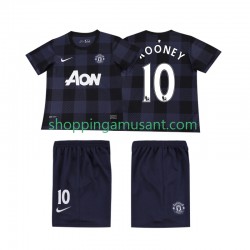 Maillot de Foot Manchester United Rooney 10 2013 2014 Rétro Enfant Extérieur Manche Courte