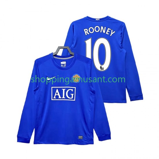 Maillot de Foot Manchester United Rooney 10 2009 Rétro Homme Neutre 2008 Manche Longue