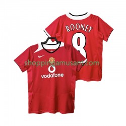 Maillot de Foot Manchester United Rooney 8 2005 Rétro Homme Domicile 2006 Manche Courte