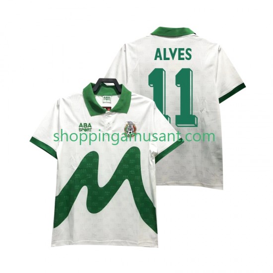 Maillot de Foot Mexique ALVES 11 1995 Rétro Homme Extérieur Manche Courte