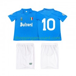 Maillot de Foot Naples 10 1987 1988 Rétro Enfant Domicile Manche Courte
