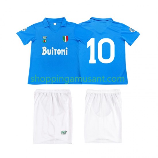 Maillot de Foot Naples 10 1987 1988 Rétro Enfant Domicile Manche Courte