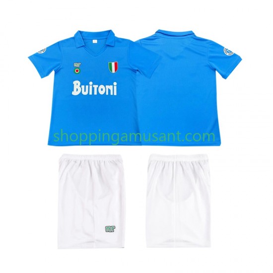 Maillot de Foot Naples 1987 1988 Rétro Enfant Domicile Manche Courte