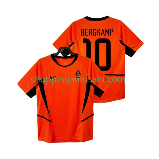 Maillot de Foot Pays-Bas BERGKAMP 10 Rétro Homme Domicile 2002 Manche Courte