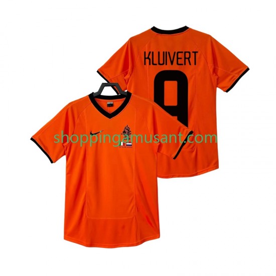 Maillot de Foot Pays-Bas KLUIVERT 9 2000 Rétro Homme Domicile Manche Courte