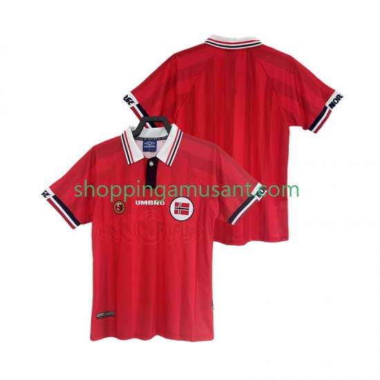 Maillot de Foot Norvège Rétro Homme Domicile 1998 Manche Courte