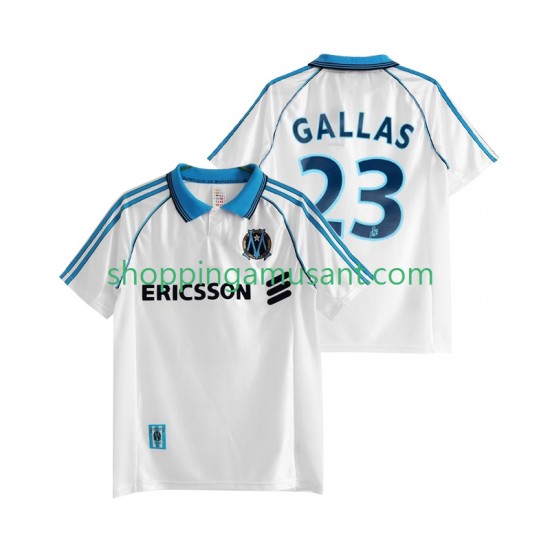 Maillot de Foot Olympique de Marseille Gallas 23 Rétro Homme Domicile 1999 1998 Manche Courte