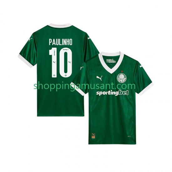 Maillot de Foot Palmeiras Paulinho 10 Homme Domicile 2025-2026 Manche Courte