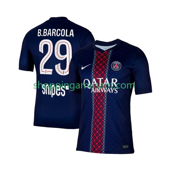 Maillot de Foot Paris Saint-Germain Bradley Barcola 29 Homme Domicile 2025-2026 Manche Courte