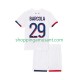 Maillot de Foot Paris Saint-Germain Bradley Barcola 29 Enfant Extérieur 2025-2026 Manche Courte