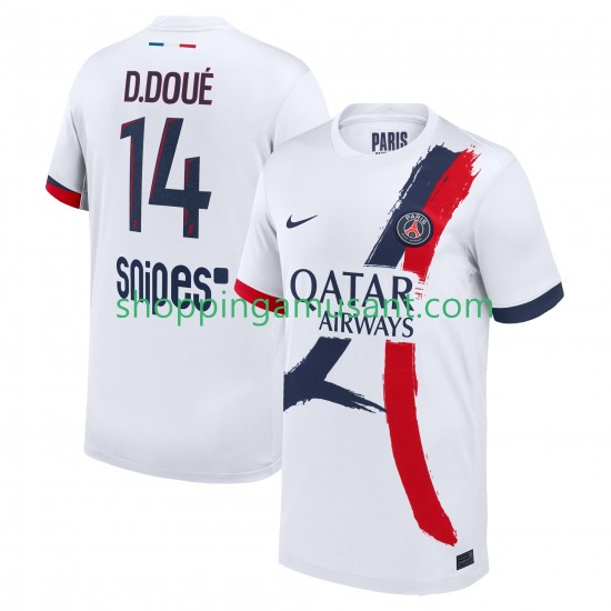 Maillot de Foot Paris Saint-Germain Desire Doue 14 Homme Extérieur 2025-2026 Manche Courte
