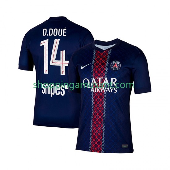 Maillot de Foot Paris Saint-Germain Desire Doue 14 Homme Domicile 2025-2026 Manche Courte