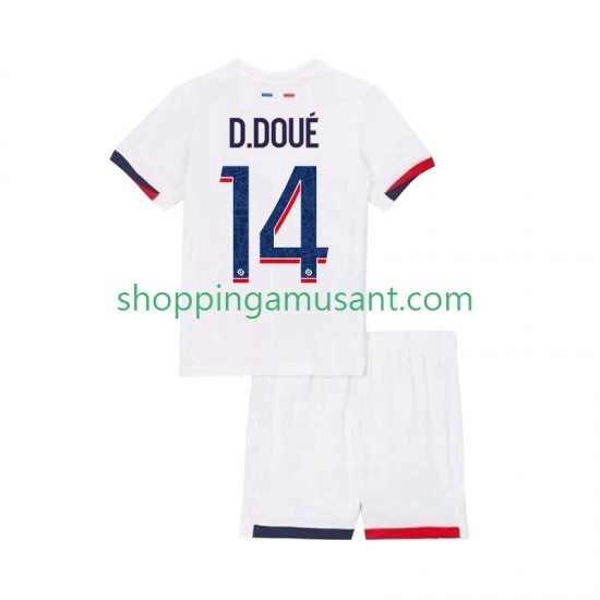 Maillot de Foot Paris Saint-Germain Desire Doue 14 Enfant Extérieur 2025-2026 Manche Courte