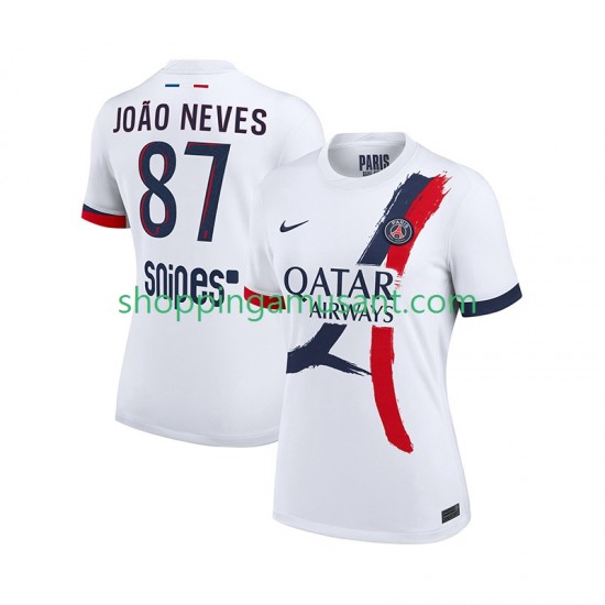 Maillot de Foot Paris Saint-Germain Joao Neves 87 Homme Extérieur 2025-2026 Manche Courte
