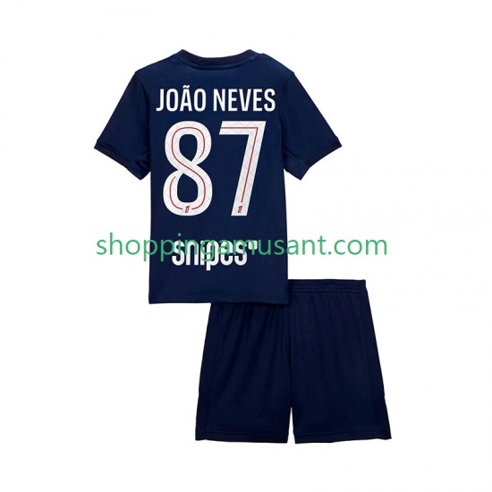 Maillot de Foot Paris Saint-Germain Joao Neves 87 Enfant Domicile 2025-2026 Manche Courte