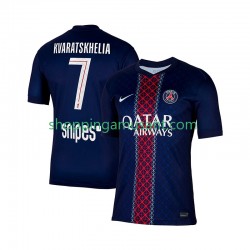 Maillot de Foot Paris Saint-Germain Khvicha Kvaratskhelia 7 Homme Domicile 2025-2026 Manche Courte
